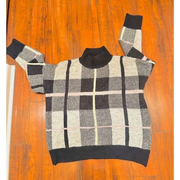 Marled Reunited Clothing Women Plaid Dark Academia Turtleneck Pullover Sweater M - Picture 4 of 7